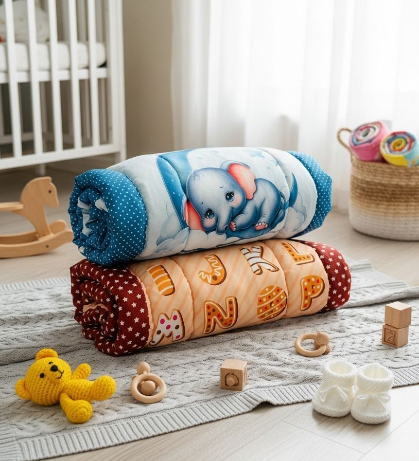 Cotton Baby Cloth Nappy Set with Cute Printed Designs Pack of-2-image-38