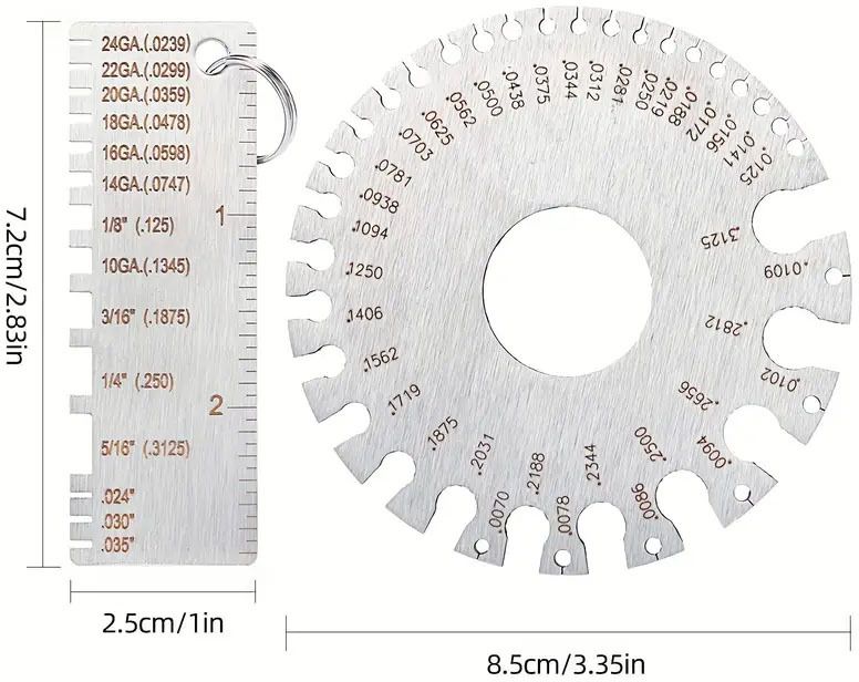 Stainless Steel Metal Plate Welding Thickness Gauge 2pcs Ring Gauge-image-24