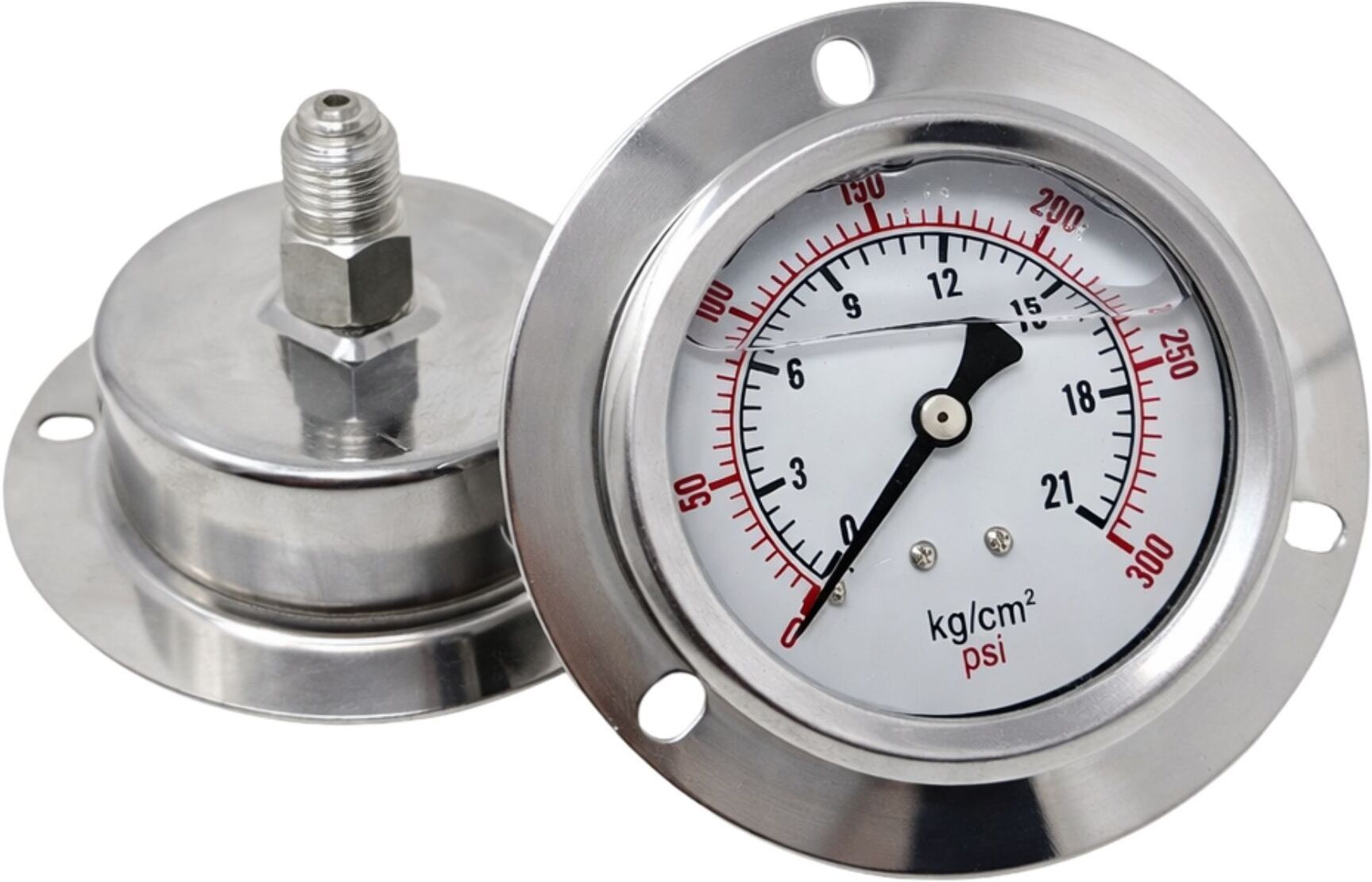 RO Water Pressure Gauge/Meter 21 kg/cm²/300 PSI 1/4" Inch Back Fit Bore Gauge-image-1
