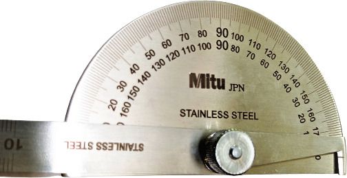 azlaan Rectangular 0-180 Degree Protractor Measure Ruler Stainless Steel Radius Gauge-picture-14