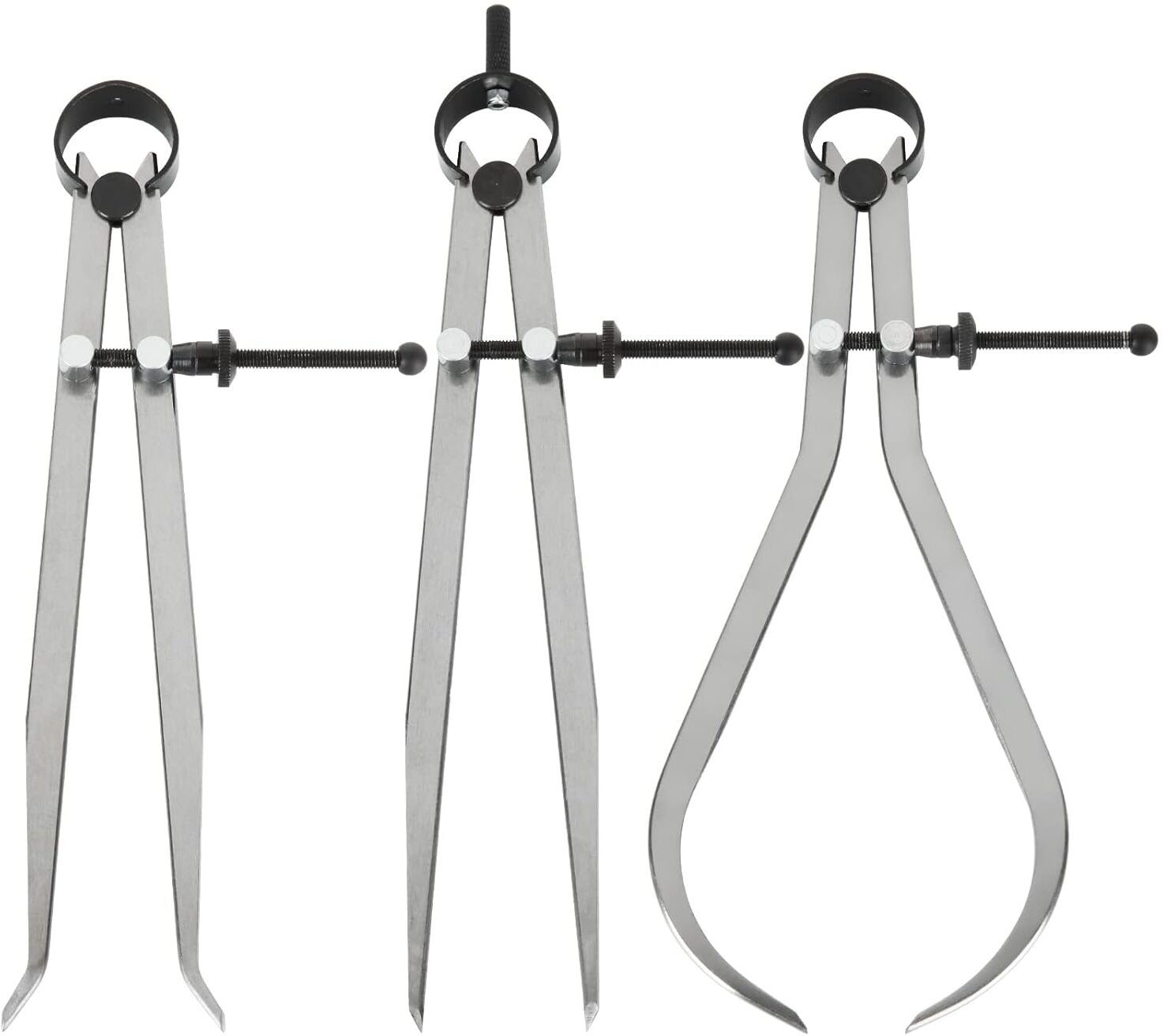 Spring Caliper Set 3 Pcs Inside, Outside & Divider 10" Inch Measuring Tool Bore Gauge-image-27