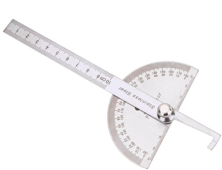 Professional 8 inch Ruler (200mm) 0-180 Degrees Adjustable Protractor Radius Gauge-image-32