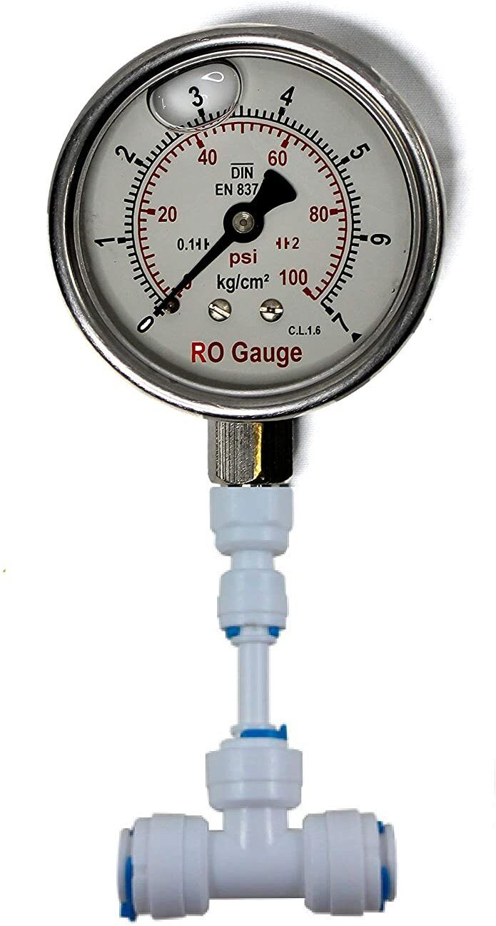 RO Water Pressure Guage/Meter 7 KG-100PSI for Check Water Pressure of RO Pump Ring Gauge