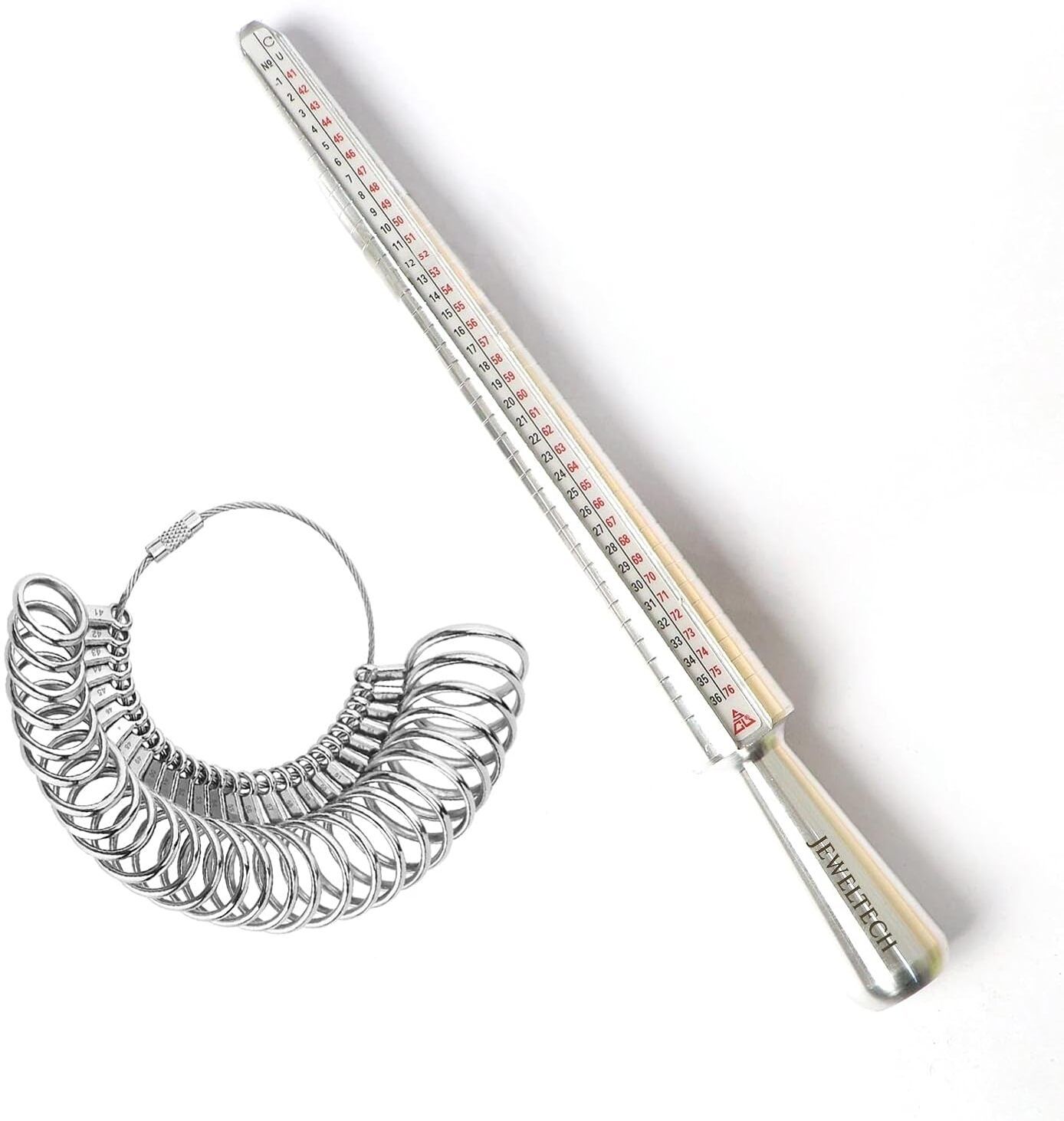Ring Sizer Measuring Tool Set with Mandrel | Metal Finger Size Gauge Kit Ring Gauge-image-12