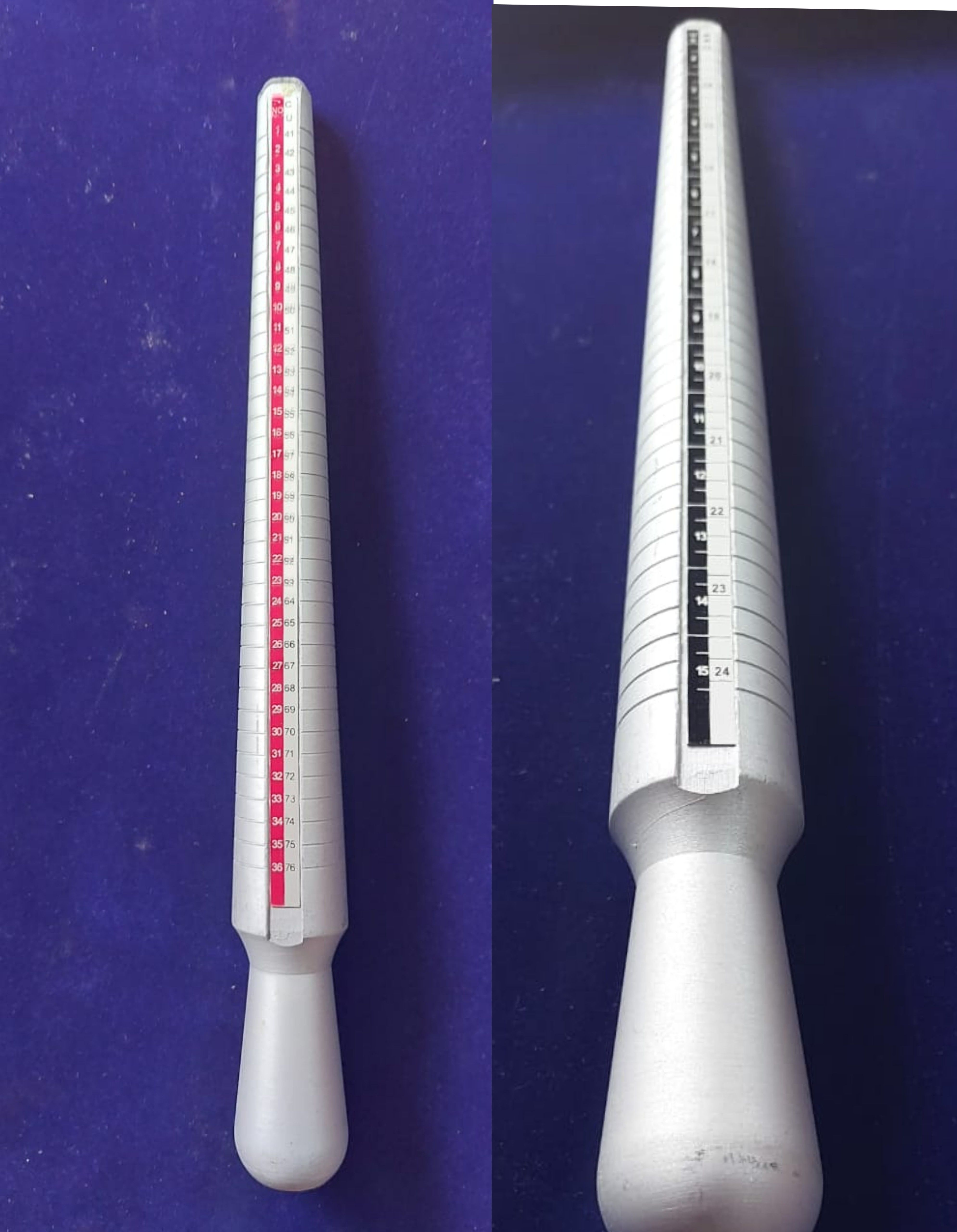 Pack of 2 Aluminium Ring size measurement stick Ring Gauge-image-35