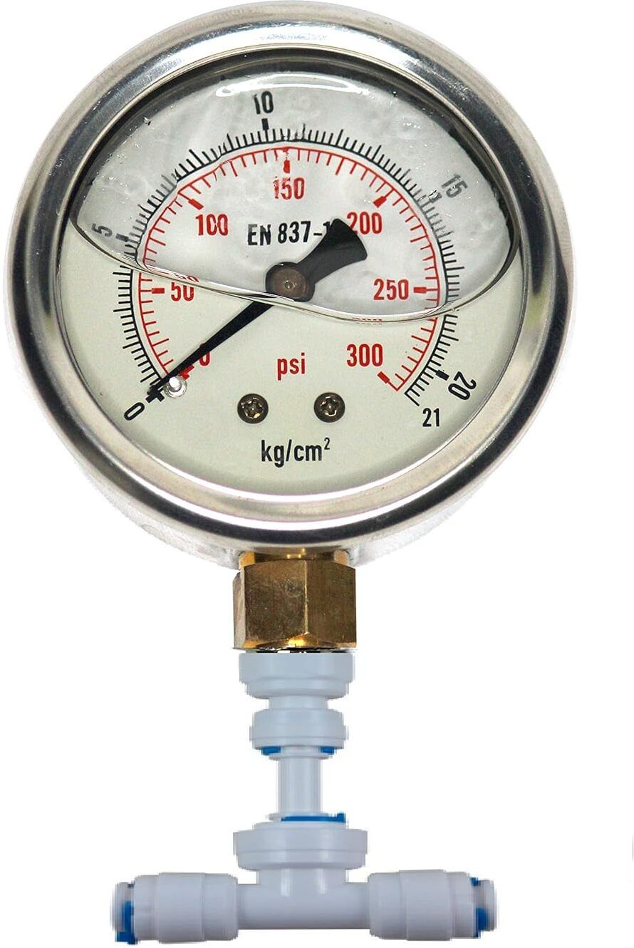 RO Water Pressure Guage/Meter 21KG-300PSI for Check Water Pressure of RO Pump Ring Gauge