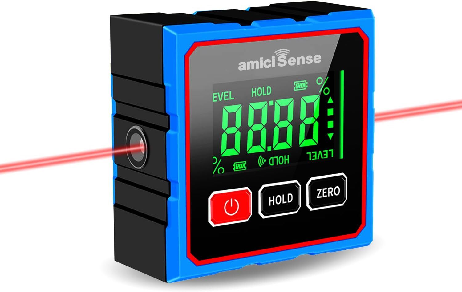 amicisense Digital Angle Finder & Laser Level with LCD Display, Magnetic 360° Protractor Height Gauge-picture-20