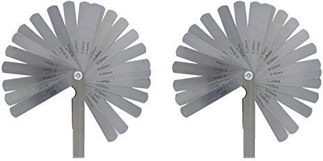 2 Pack - 26 Piece Blade Feeler Thickness Gauge Tool for Measuring Gap Height Gauge-image-17