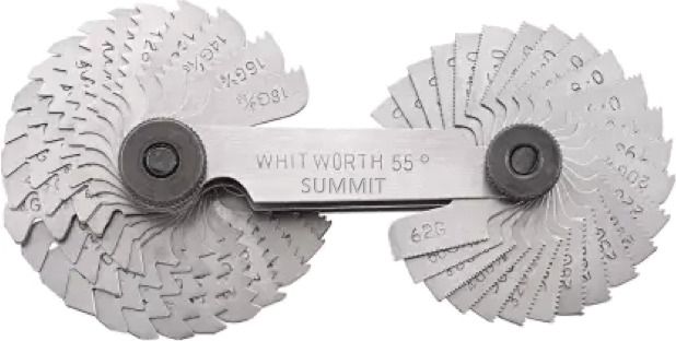 Screw Thread Pitch Gauge Metric & Whitworth - 52 Blades - inch and mm Radius Gauge-image-25