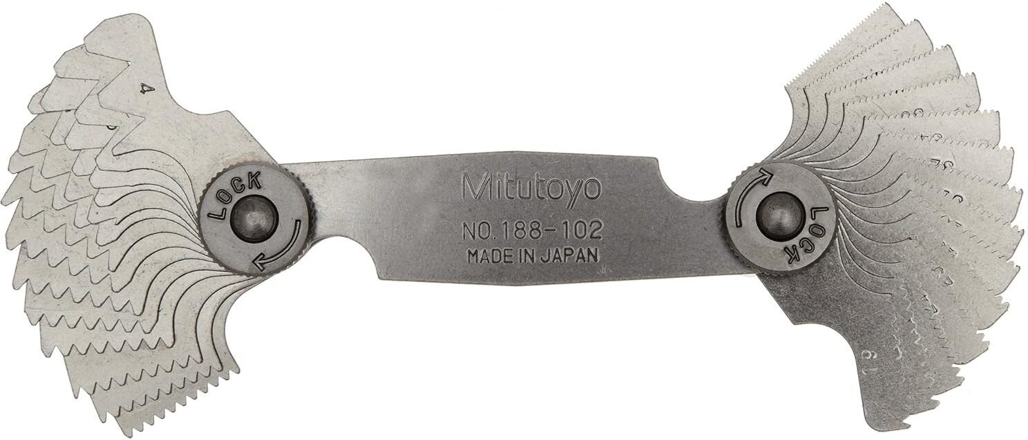 mitutoyo 188-102, Screw Pitch Gage, 4-60 TPI, 28 Leaves | Radius Gauge-picture-31