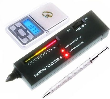 Diamond Selector Jewelry Tester + Gemstones Pickup Tool + Pocket Weighing Scale Height Gauge-image-17