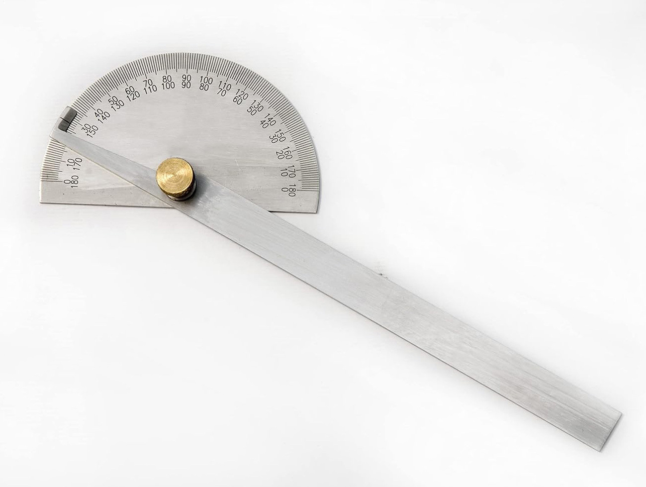 mass pro 1Pc Rectangular 0-180 Degree Protractor Measure Ruler Stainless Steel Radius Gauge image 1