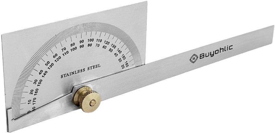buyohlic Stainless Steel Protractor 0-180 degrees Machine Tools (Square Head Protractor) Snap Gauge-picture-33