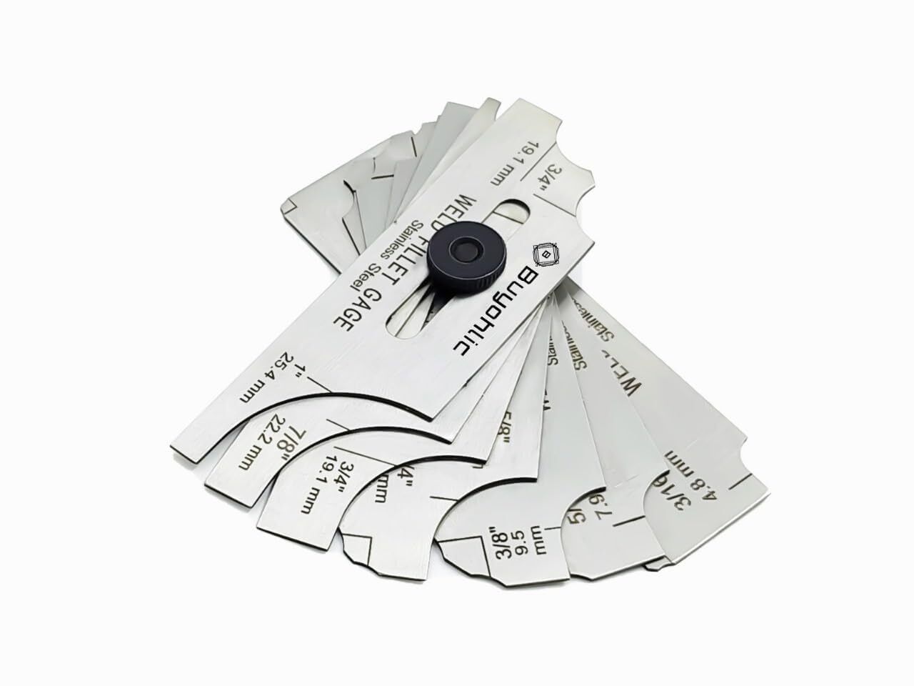 genmach 7 Blades Fillet Welding 1/8 to 1” Gage Gauge Radius Gauge-picture-33