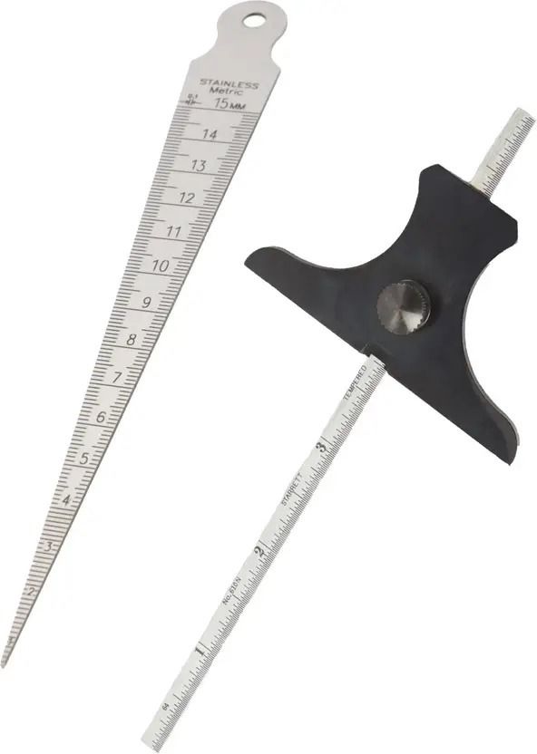 toolbux Bore gauge/Taper Gage 1-15mm 1/32-5/8 Inch & Depth Gauge 6 INCH 150 MM Bore Gauge-picture-15