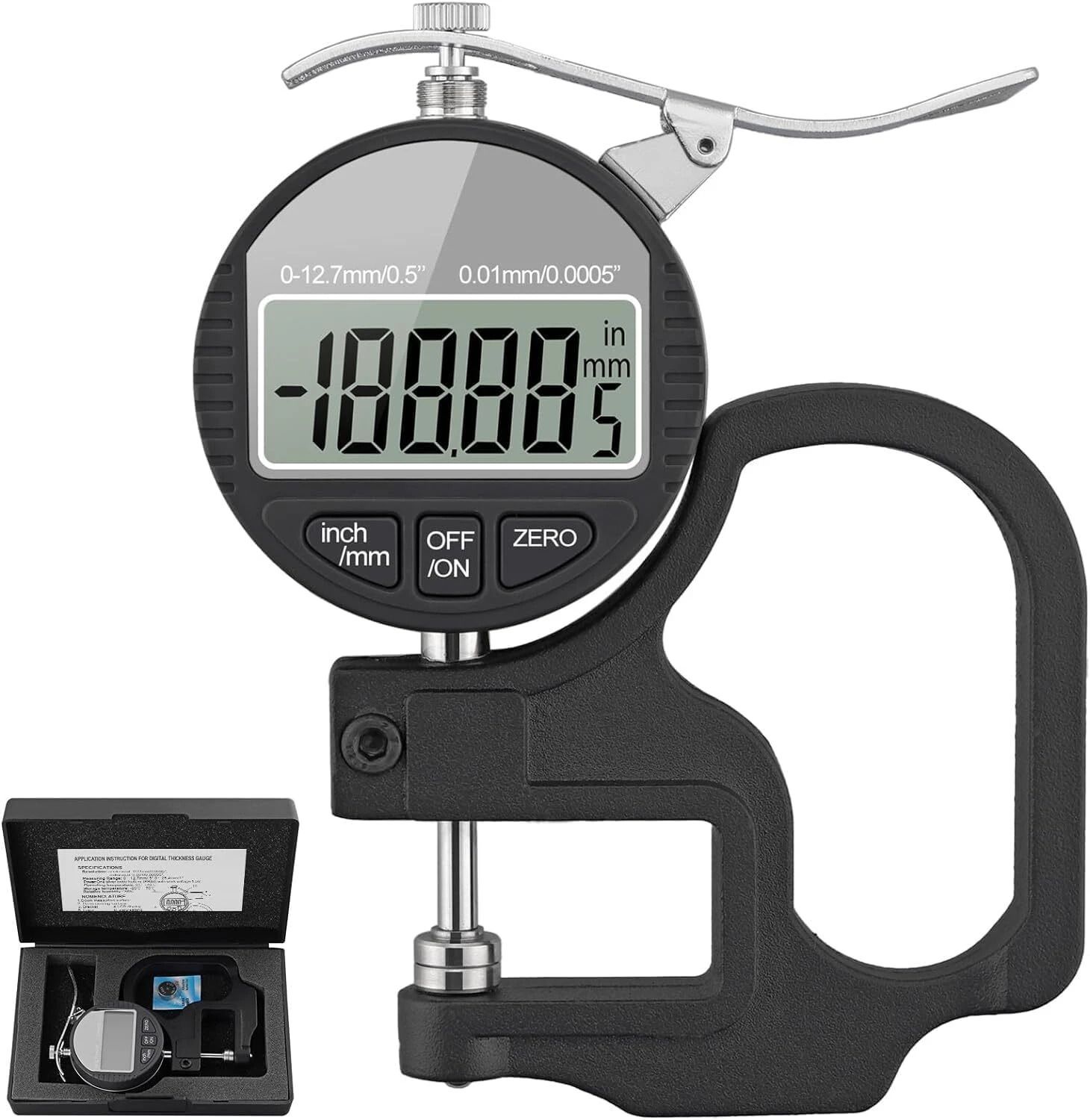 saikrupa Digital Micrometer 12.7mm Electronic Thickness Gauge Depth LCD Caliper Snap Gauge-picture-46