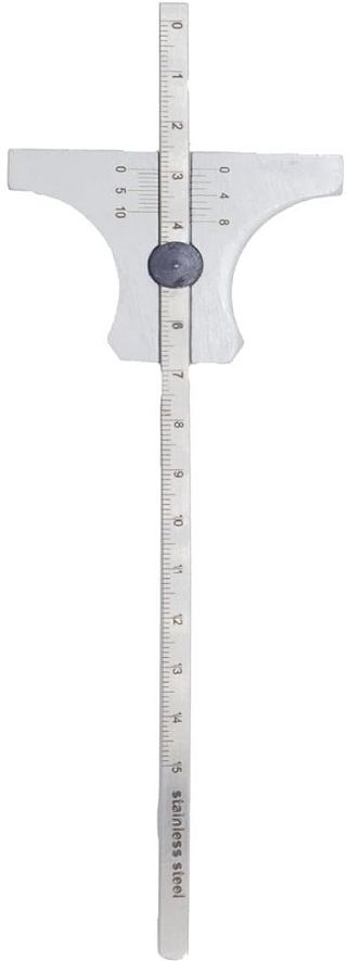 buyohlic 6 inch 150 mm vernier type depth gauge multipurpose stainless steel white finish Hole Gauge-picture-34