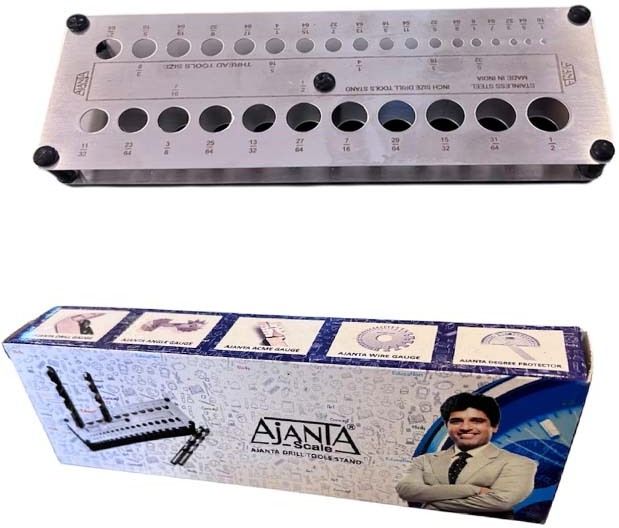 a&s toolshop 25Size Stainless Steel Stand Sizes from1 mm to 13mm & 1/2inch to 1/16inch (INCH) Hole Gauge-picture-21