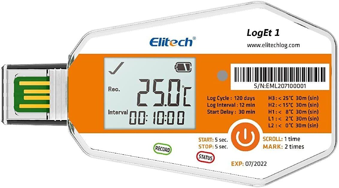 elitech LogEt 1 Disposable Digital Temperature Recorder with Auto PDF Report Test Indicator-picture-18