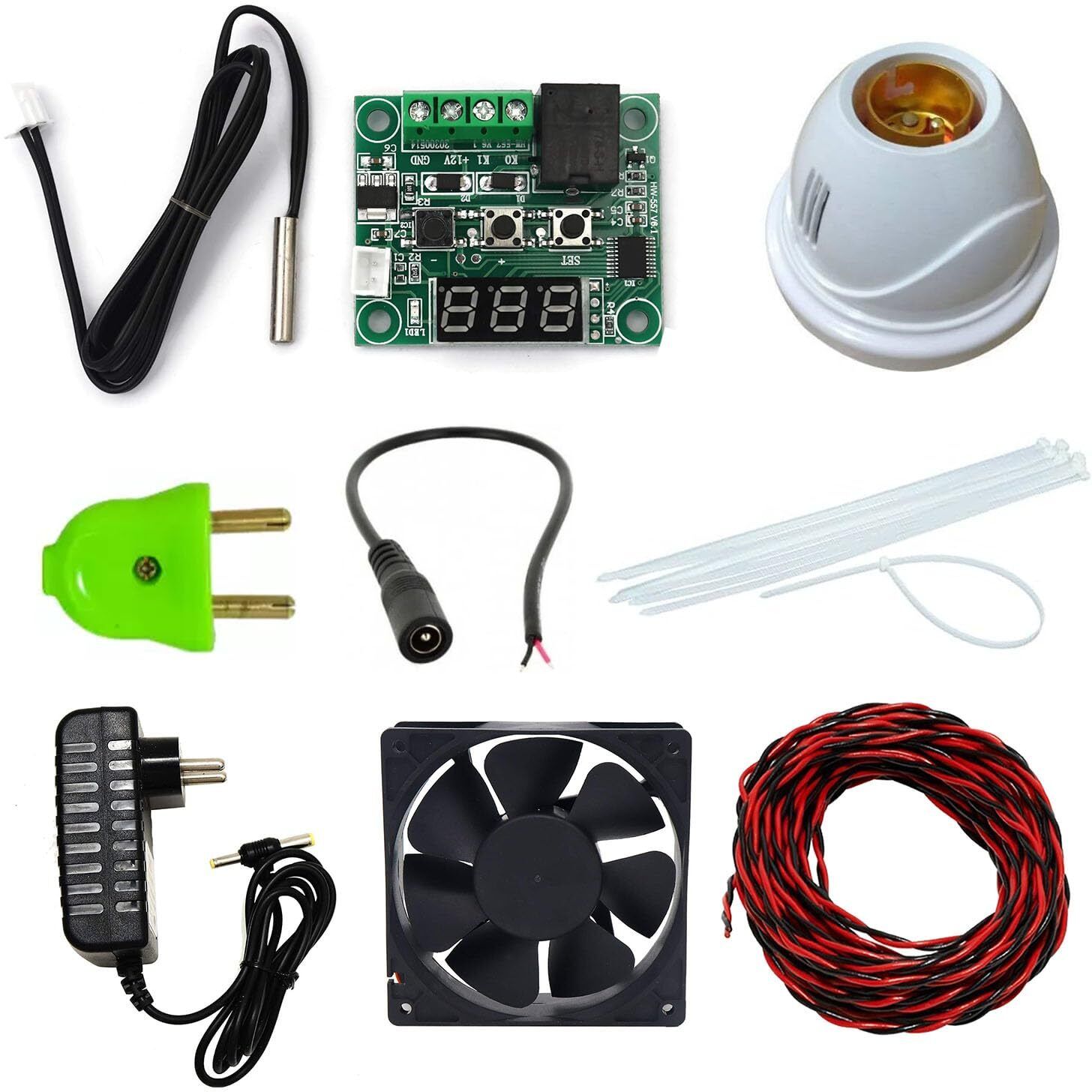 indous DIY Incubator Kit with W1209 , Bulb Holder Fan Power Supply Test Indicator-picture-32