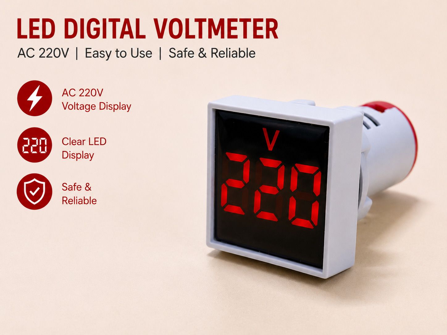 starwolf Led Volt Meter Square Red Test Indicator-picture-21