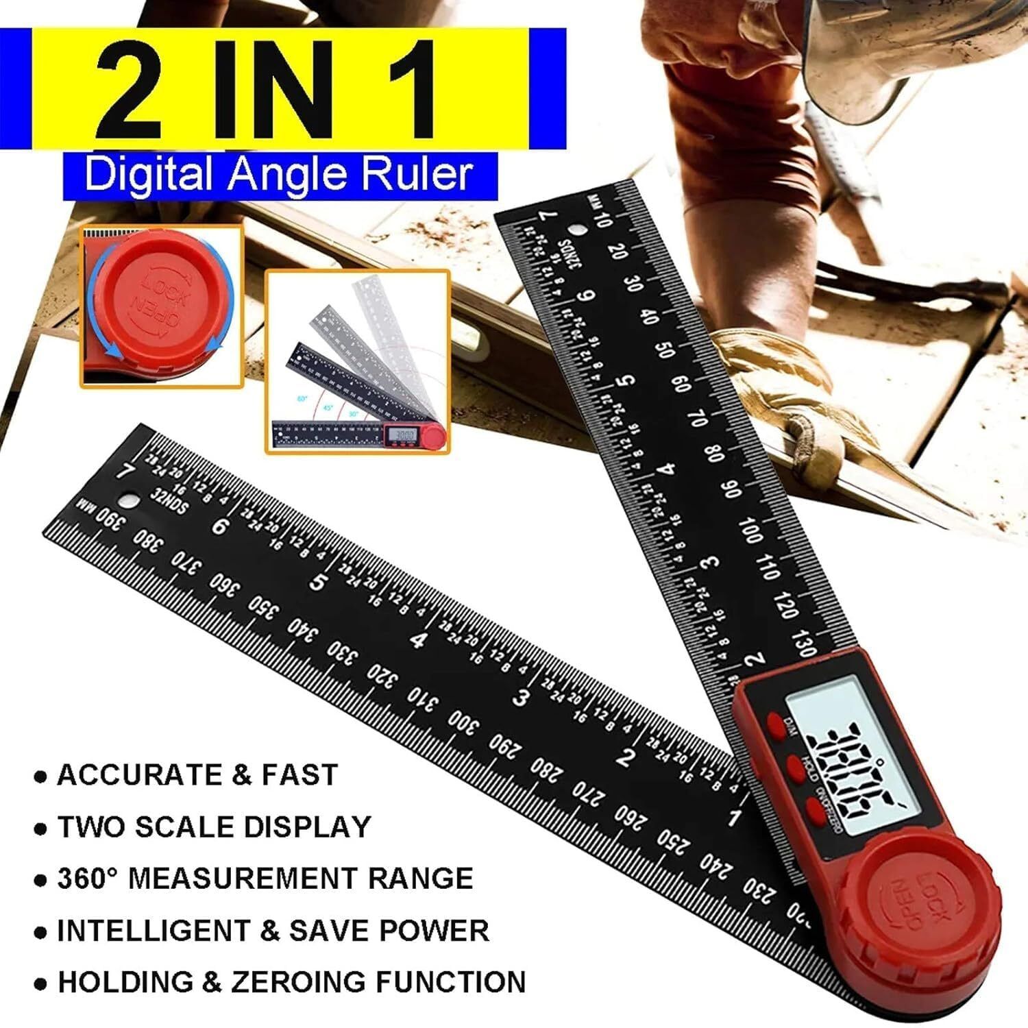 Digital Angle Finder Protractor 2in1 Angle Finder Ruler/LCD Display Dial Indicator-image-45