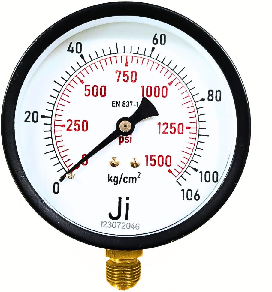 "ji" japsin instrumentation Pressure Gauge, 4" Dial, 0 - 106 Kg/Cm2, Bottom Entry, 3/8" BSP (M) Connection Dial Indicator-picture-45
