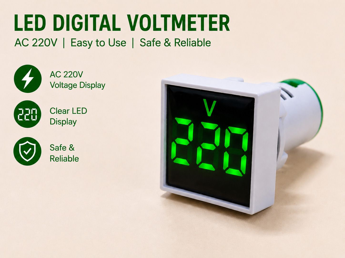 starwolf Led Volt Meter Square Green Test Indicator-picture-20