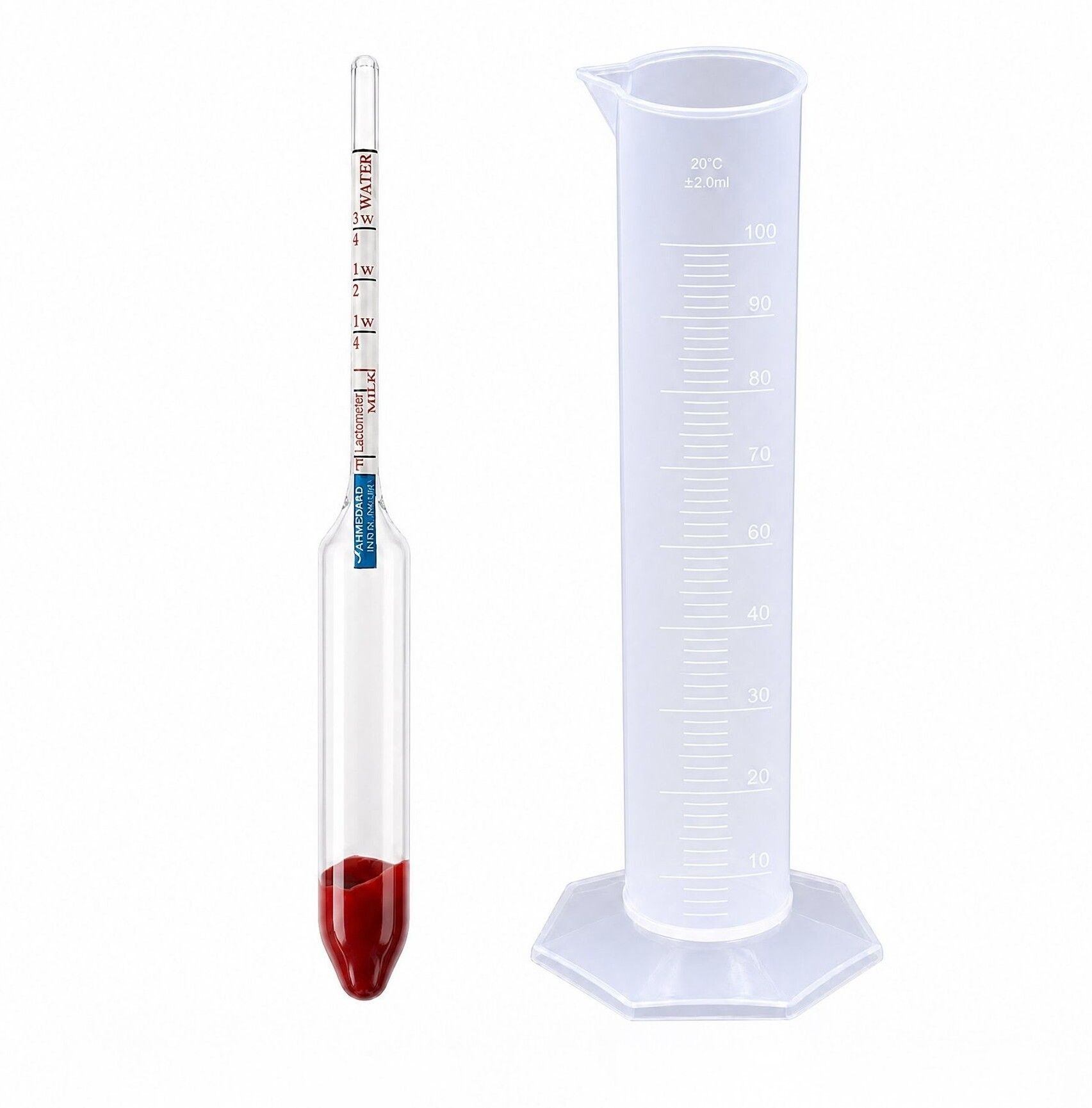 corelab scientific Glass Lactometer with 100 mL Plastic Cylinder for Milk Purity Testing Kit Test Indicator-picture-18
