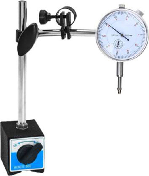 toolbux Dial Indicator Gauge 0-10mm/0.01mm High Accuracy Tools + Magnetic Base Stand For Test Indicator image 1