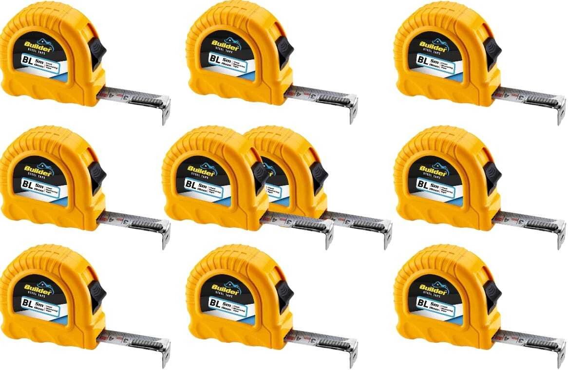 akron Builder BL19 5m:19mm with Belt Clip/Lock | Yellow | Pack of 10 Pcs | Steel Measurement Tape-picture-13