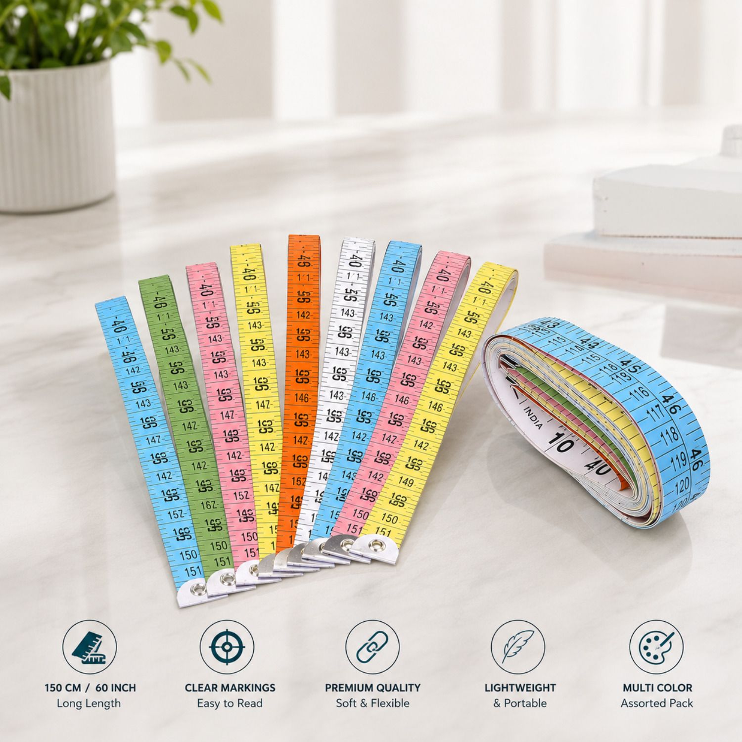 rekha traders Measuring tap 10 pcs Measurement Tape-picture-42