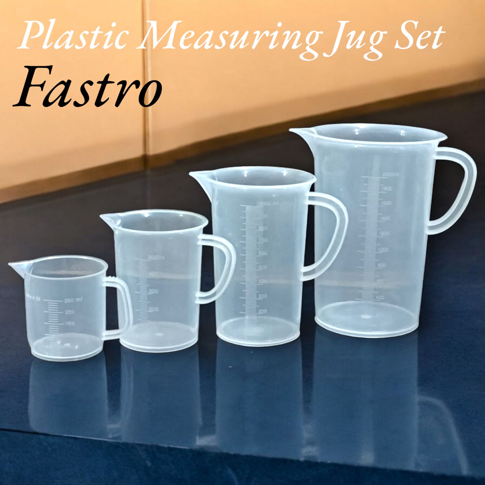 fastro Measuring Jug Moulded In Polypropylene (polylab) Set Of 4 Jugs 2000/1000/500/250ml Combo Pack Measuring Cup-picture-23