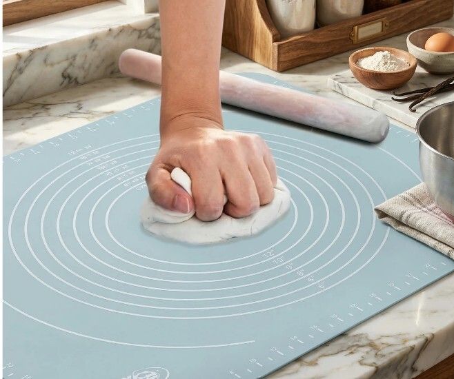 srv Silicone Roti Mat for Kitchen & Dining Chapati mat (50 * 40 cm Blue) Pack-1 Silicone Rolling Meat Tenderizer-picture-21