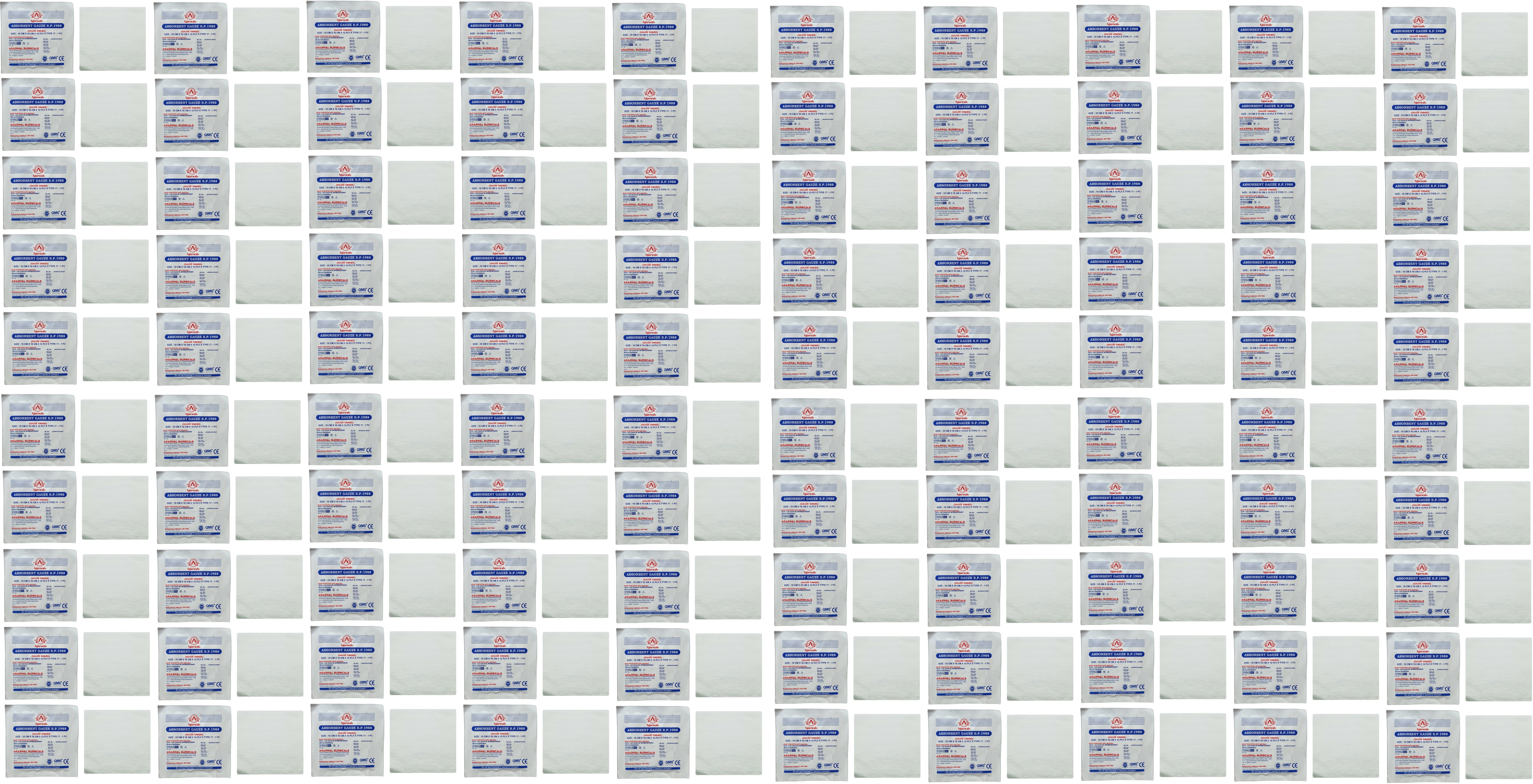 Absorbent Gauze Swabs Sterile 10 cm X 10 cm X 12 ply (Single Pack) - 100 Pack Gauze Medical Dressing-image-49