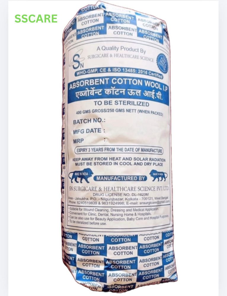 Sterilizable Absorbent Cotton Wool I.P. 250 GM Pack Gauze Medical Dressing-image-30