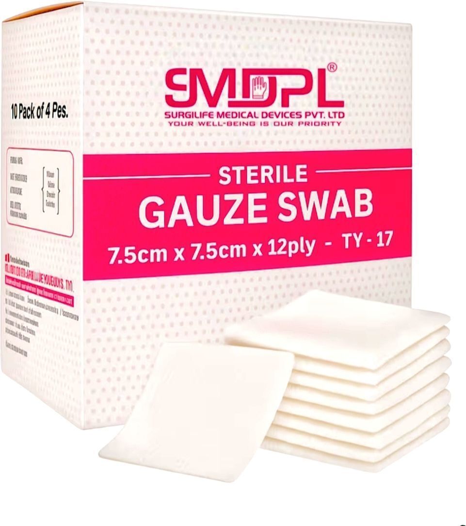smdpl Sterile Gauze Swabs 7.5x7.5cm 12-Ply, Box of 10 Pouch - 40 Swabs Gauze Medical Dressing-picture-27
