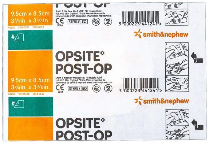 Opsite Post op WaterProof Pad dressing Size - 9.5cm x 8.5cm - pack of 10 Films Medical Dressing-image-8