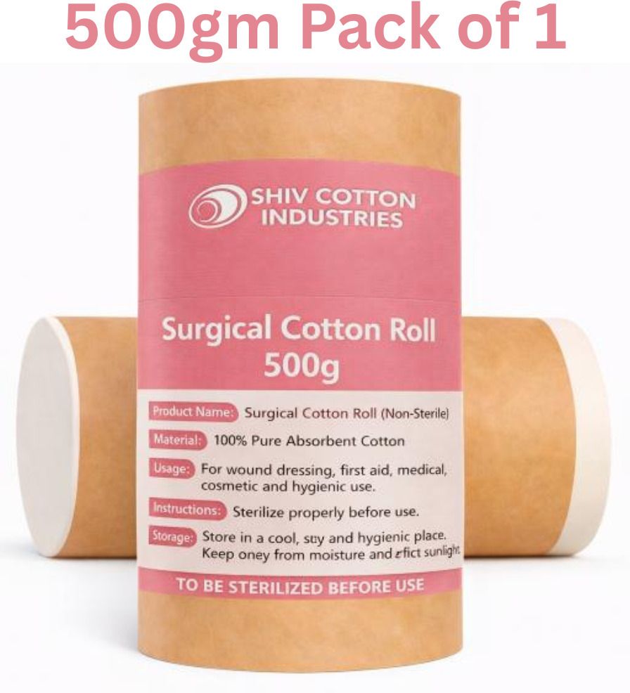 Surgical Cotton Roll 500GM | Soft, Absorbent Cotton by Shiv Cotton Industries Interactive dressings Medical Dressing-image-39