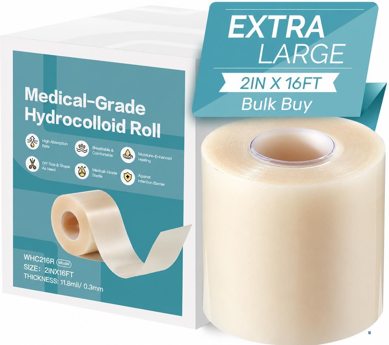 Hydrocolloid Roll Dressing Tape 5cm x 5m Medical Grade Tape173 Hydrocolloid Medical Dressing-image-47