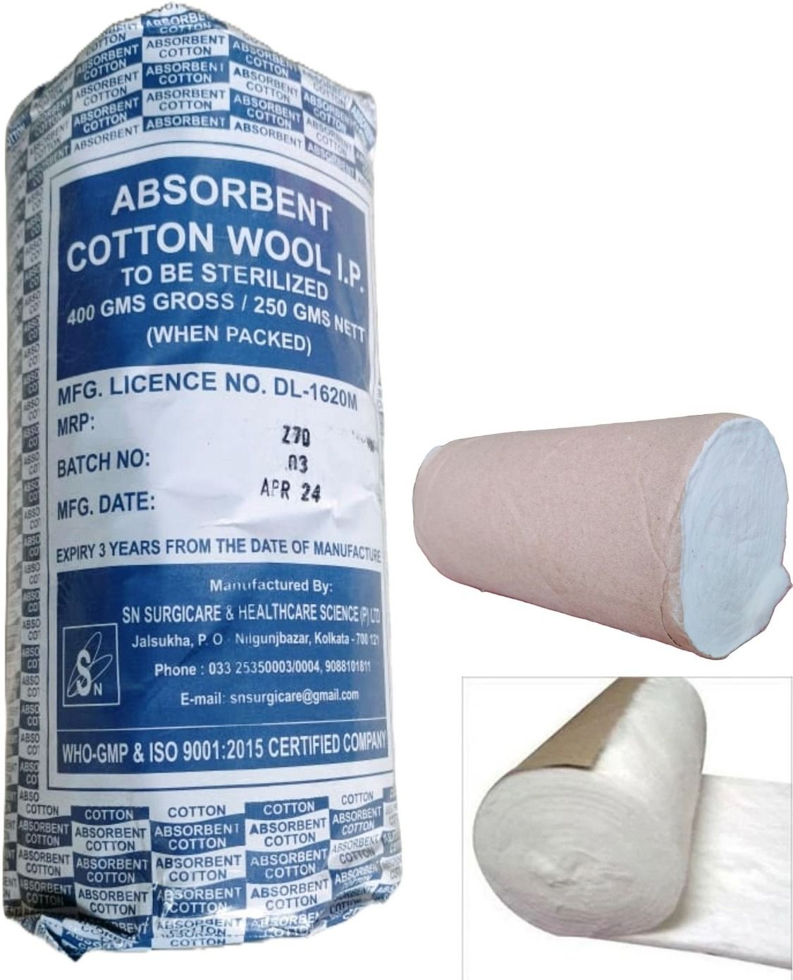 Absorbent Cotton Wool I.P. 250g Net | Medical Grade Soft Cotton Roll Gauze Medical Dressing-image-40