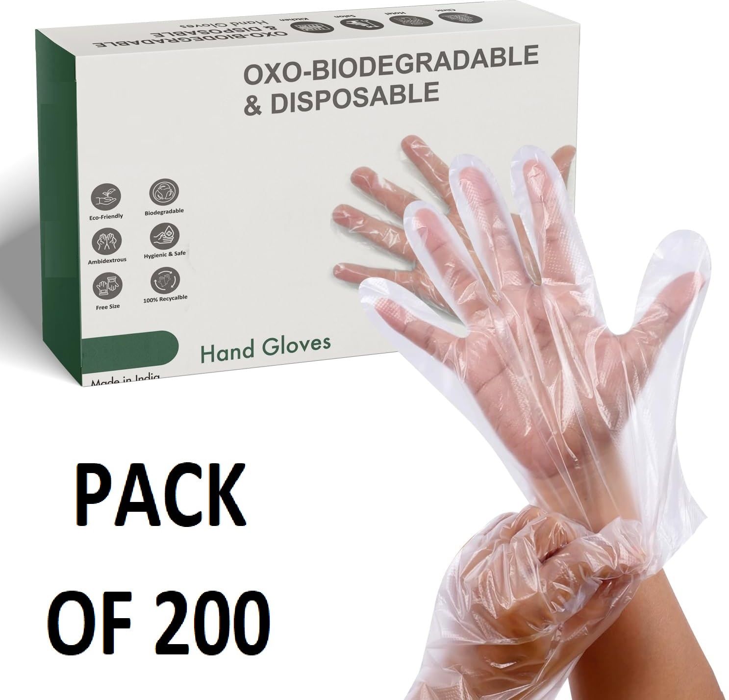 Plastic Gloves - BPA & Latex Free Perfect Food Handling Wet and Dry Disposable Glove Set