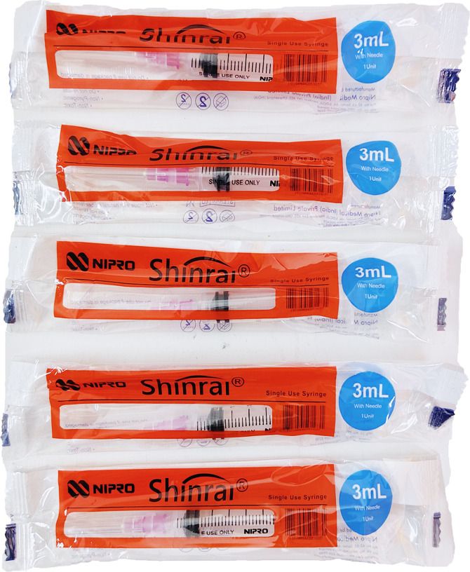 Nipro Shinrai 3ml Syringe with Needle (50 Pieces) Disposable Medical Needle-image-29