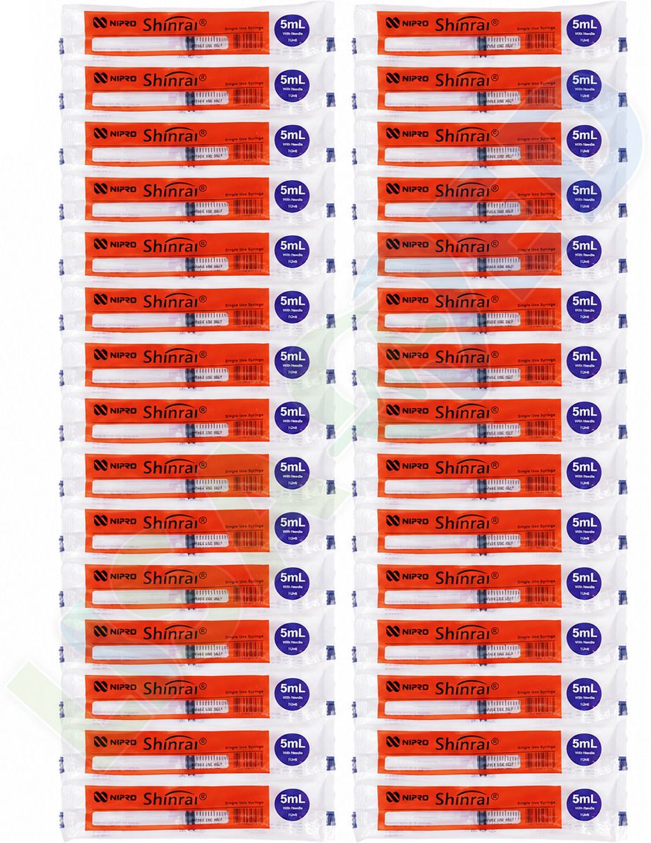 Nipro Shinrai 5ml Syringe with Needle (50 Pieces) Disposable Medical Needle-image-30