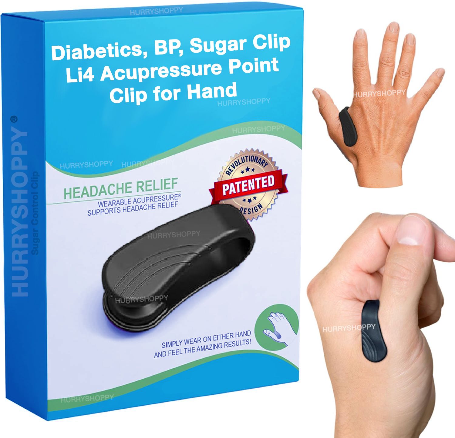 HurryShoppy Sugar Control Acupressure Point Clip for Headache, Migraine & Tension Relief Bp Monitor Adapter