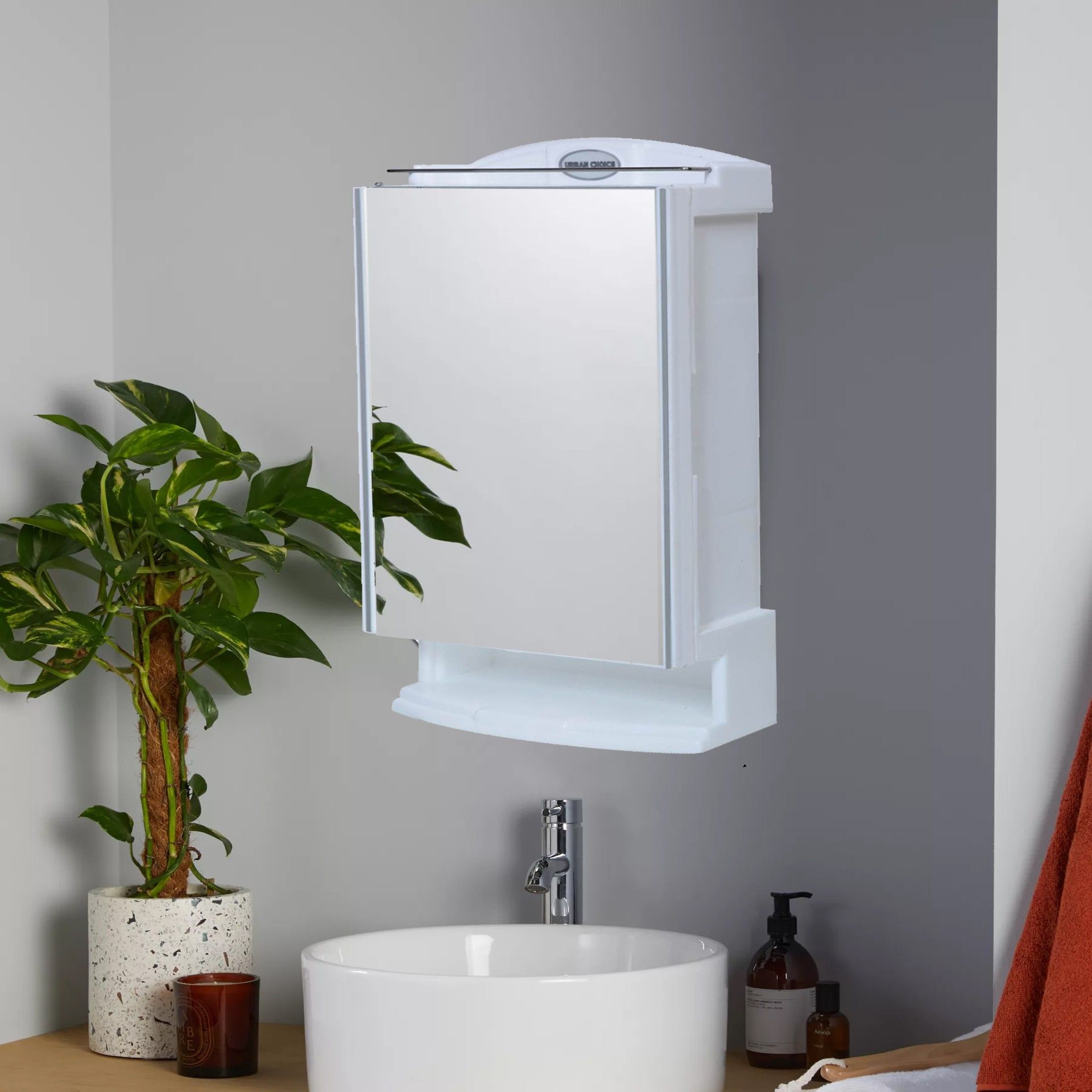 Saffire Storage Cabinet Shelves & Decorative Mirror-image-29