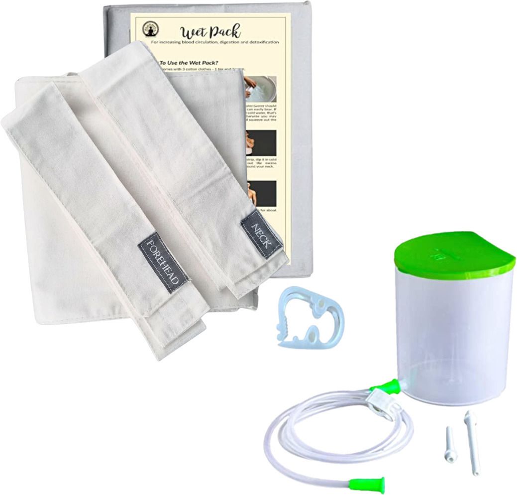 Wet Pack cotton patti And Enema kit 1500ML Satvic lifestyle Water Medicine Dispenser
