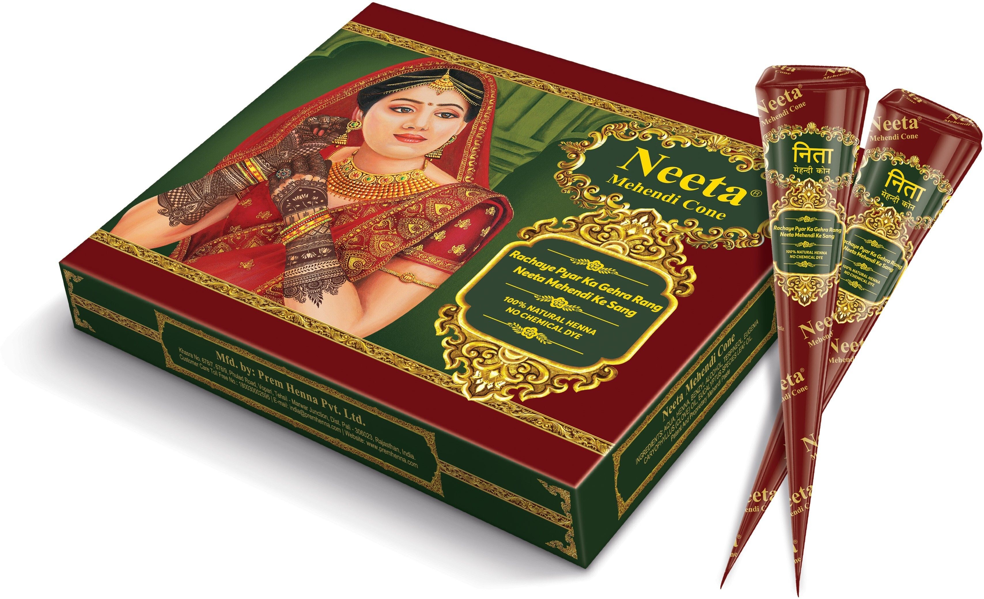 Mehendi Cone Temporary Tattoos Women Natural Mehendi-image-25