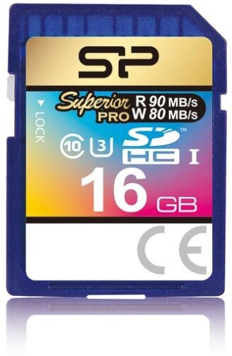 Silicon Power SP016GBSDHCU3V10 Superior Pro 16 GB SDHC UHS-I Card Class 10 90 MB/s Memory Card Compatible with Camera image 1