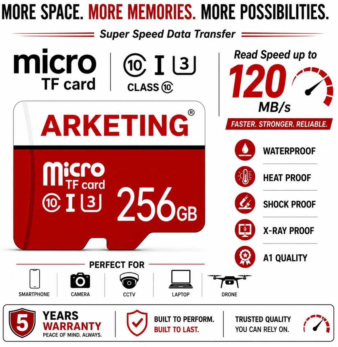 ARKETING ARK-T5R9-H2W7 ARK-7X4M-K9Q2 256 GB Universal Flash Storage Class 10 120 MB/s Memory Card Compatible with Camera, Computer, Gaming Console, Mobile, Tablet-image-35